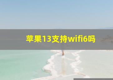 苹果13支持wifi6吗