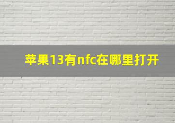 苹果13有nfc在哪里打开