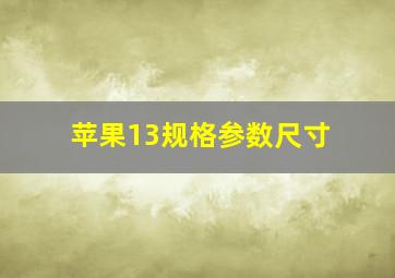 苹果13规格参数尺寸