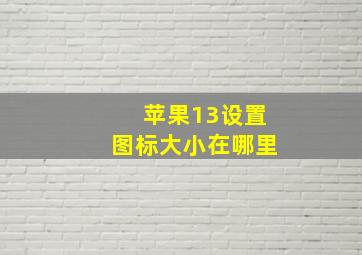 苹果13设置图标大小在哪里