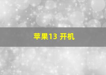 苹果13 开机