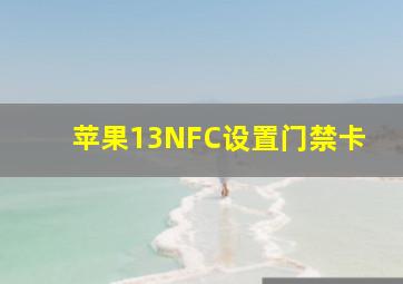 苹果13NFC设置门禁卡