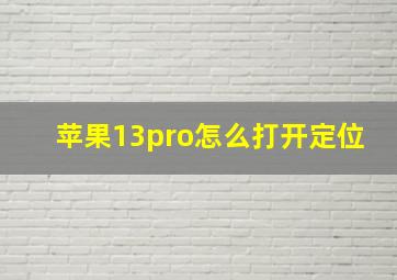 苹果13pro怎么打开定位