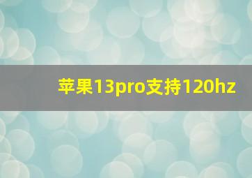 苹果13pro支持120hz