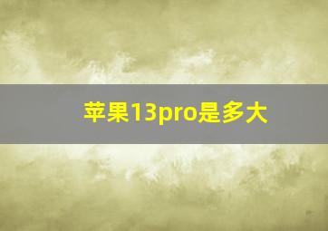 苹果13pro是多大