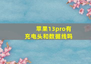 苹果13pro有充电头和数据线吗