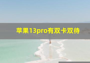 苹果13pro有双卡双待