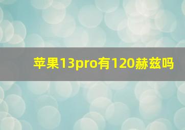 苹果13pro有120赫兹吗