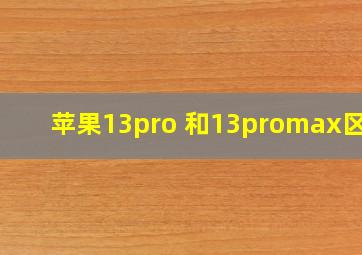 苹果13pro 和13promax区别