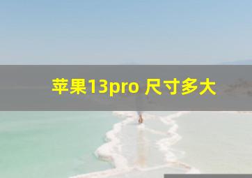 苹果13pro 尺寸多大