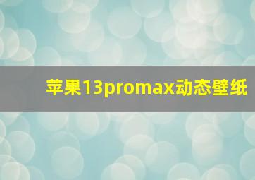 苹果13promax动态壁纸