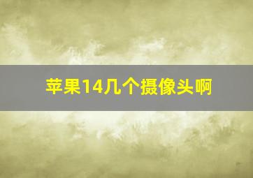 苹果14几个摄像头啊