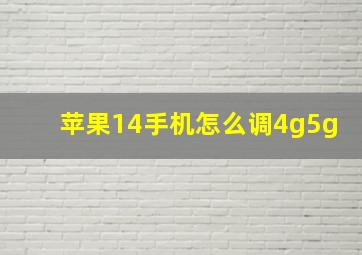 苹果14手机怎么调4g5g