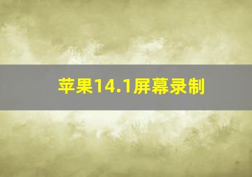 苹果14.1屏幕录制