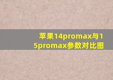 苹果14promax与15promax参数对比图