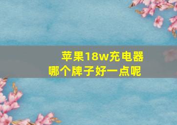 苹果18w充电器哪个牌子好一点呢