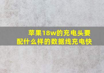 苹果18w的充电头要配什么样的数据线充电快