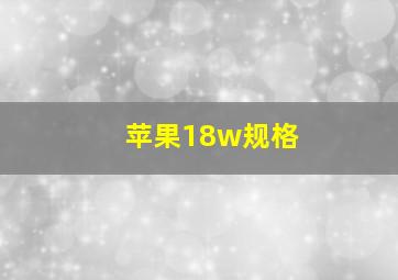 苹果18w规格