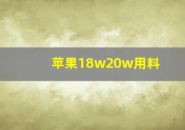 苹果18w20w用料