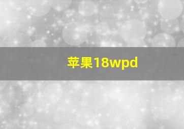 苹果18wpd