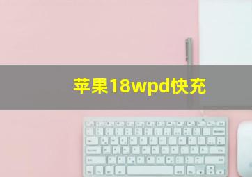 苹果18wpd快充