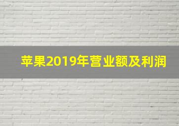 苹果2019年营业额及利润