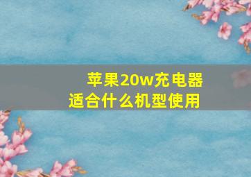 苹果20w充电器适合什么机型使用