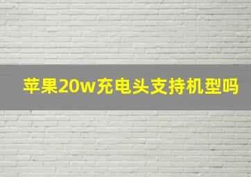 苹果20w充电头支持机型吗