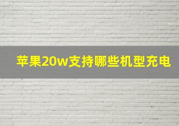 苹果20w支持哪些机型充电