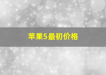 苹果5最初价格