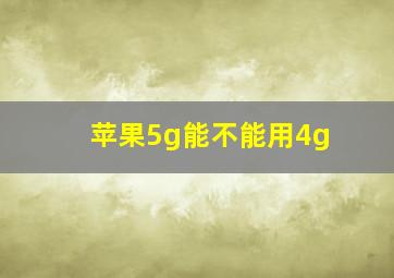 苹果5g能不能用4g