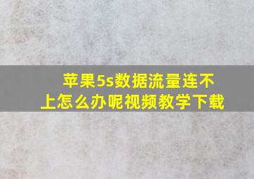 苹果5s数据流量连不上怎么办呢视频教学下载