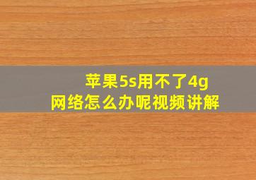 苹果5s用不了4g网络怎么办呢视频讲解