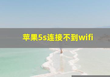 苹果5s连接不到wifi