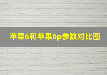 苹果6和苹果6p参数对比图