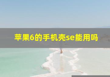 苹果6的手机壳se能用吗