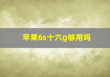 苹果6s十六g够用吗