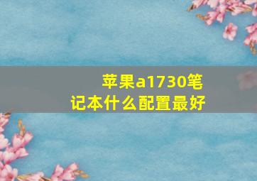 苹果a1730笔记本什么配置最好