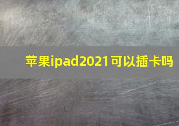 苹果ipad2021可以插卡吗