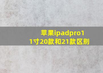 苹果ipadpro11寸20款和21款区别