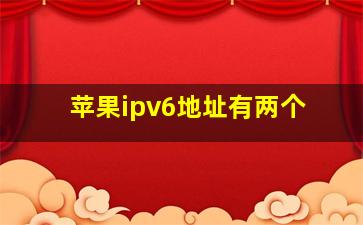 苹果ipv6地址有两个