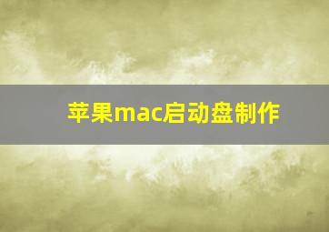 苹果mac启动盘制作