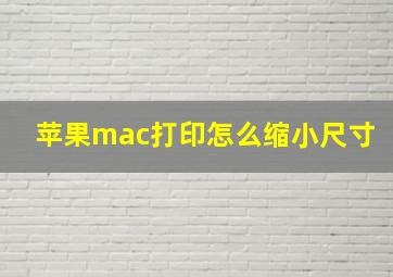 苹果mac打印怎么缩小尺寸