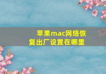 苹果mac网络恢复出厂设置在哪里