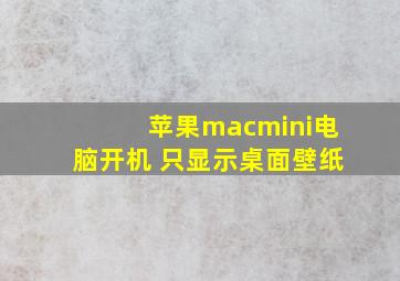 苹果macmini电脑开机 只显示桌面壁纸