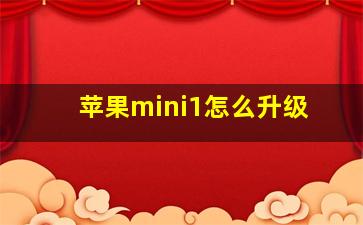 苹果mini1怎么升级