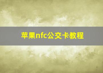 苹果nfc公交卡教程