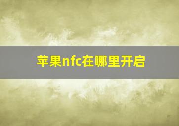 苹果nfc在哪里开启