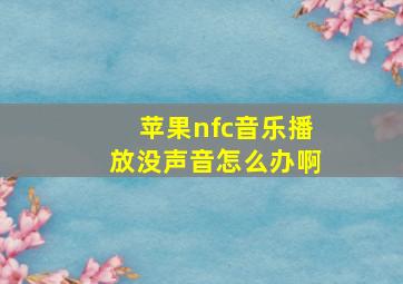 苹果nfc音乐播放没声音怎么办啊