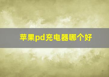 苹果pd充电器哪个好